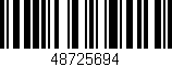 Código de barras (EAN, GTIN, SKU, ISBN): '48725694'