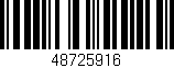 Código de barras (EAN, GTIN, SKU, ISBN): '48725916'