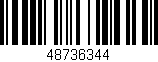 Código de barras (EAN, GTIN, SKU, ISBN): '48736344'