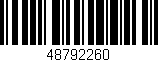 Código de barras (EAN, GTIN, SKU, ISBN): '48792260'