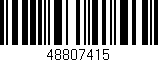 Código de barras (EAN, GTIN, SKU, ISBN): '48807415'