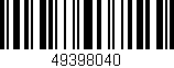 Código de barras (EAN, GTIN, SKU, ISBN): '49398040'