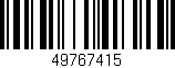 Código de barras (EAN, GTIN, SKU, ISBN): '49767415'