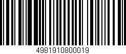 Código de barras (EAN, GTIN, SKU, ISBN): '4981910800019'