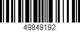 Código de barras (EAN, GTIN, SKU, ISBN): '49849192'