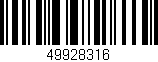 Código de barras (EAN, GTIN, SKU, ISBN): '49928316'