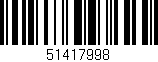Código de barras (EAN, GTIN, SKU, ISBN): '51417998'