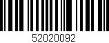 Código de barras (EAN, GTIN, SKU, ISBN): '52020092'