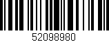 Código de barras (EAN, GTIN, SKU, ISBN): '52098980'