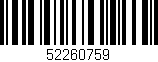 Código de barras (EAN, GTIN, SKU, ISBN): '52260759'