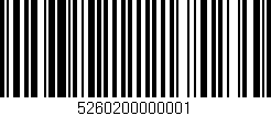 Código de barras (EAN, GTIN, SKU, ISBN): '5260200000001'