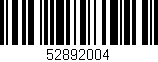 Código de barras (EAN, GTIN, SKU, ISBN): '52892004'