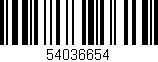 Código de barras (EAN, GTIN, SKU, ISBN): '54036654'
