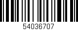 Código de barras (EAN, GTIN, SKU, ISBN): '54036707'