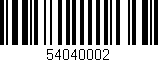 Código de barras (EAN, GTIN, SKU, ISBN): '54040002'