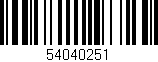 Código de barras (EAN, GTIN, SKU, ISBN): '54040251'