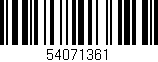 Código de barras (EAN, GTIN, SKU, ISBN): '54071361'