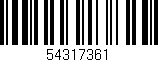 Código de barras (EAN, GTIN, SKU, ISBN): '54317361'