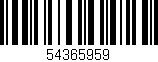 Código de barras (EAN, GTIN, SKU, ISBN): '54365959'