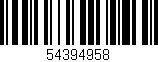 Código de barras (EAN, GTIN, SKU, ISBN): '54394958'