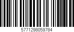 Código de barras (EAN, GTIN, SKU, ISBN): '5771298059784'