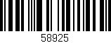 Código de barras (EAN, GTIN, SKU, ISBN): '58925'