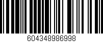 Código de barras (EAN, GTIN, SKU, ISBN): '604348986998'