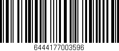 Código de barras (EAN, GTIN, SKU, ISBN): '6444177003596'