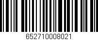 Código de barras (EAN, GTIN, SKU, ISBN): '652710008021'