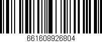 Código de barras (EAN, GTIN, SKU, ISBN): '661608926804'