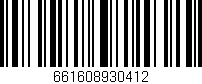 Código de barras (EAN, GTIN, SKU, ISBN): '661608930412'