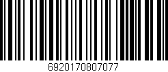 Código de barras (EAN, GTIN, SKU, ISBN): '6920170807077'