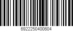 Código de barras (EAN, GTIN, SKU, ISBN): '6922250400604'