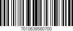 Código de barras (EAN, GTIN, SKU, ISBN): '7010639560700'