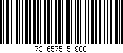 Código de barras (EAN, GTIN, SKU, ISBN): '7316575151980'