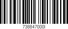 Código de barras (EAN, GTIN, SKU, ISBN): '738847000I'
