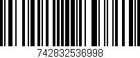 Código de barras (EAN, GTIN, SKU, ISBN): '742832536998'
