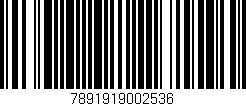 Código de barras (EAN, GTIN, SKU, ISBN): '7891919002536'