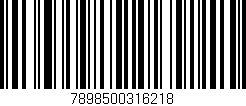Código de barras (EAN, GTIN, SKU, ISBN): '7898500316218'