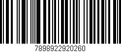 Código de barras (EAN, GTIN, SKU, ISBN): '7898922920260'
