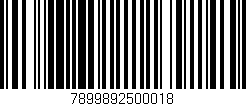 Código de barras (EAN, GTIN, SKU, ISBN): '7899892500018'