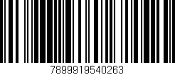 Código de barras (EAN, GTIN, SKU, ISBN): '7899919540263'