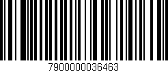 Código de barras (EAN, GTIN, SKU, ISBN): '7900000036463'