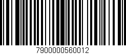 Código de barras (EAN, GTIN, SKU, ISBN): '7900000560012'