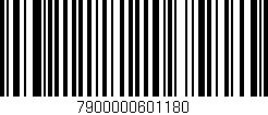 Código de barras (EAN, GTIN, SKU, ISBN): '7900000601180'