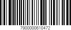 Código de barras (EAN, GTIN, SKU, ISBN): '7900000610472'