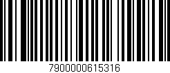 Código de barras (EAN, GTIN, SKU, ISBN): '7900000615316'