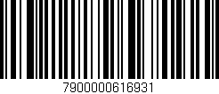 Código de barras (EAN, GTIN, SKU, ISBN): '7900000616931'