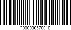 Código de barras (EAN, GTIN, SKU, ISBN): '7900000670018'