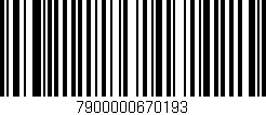 Código de barras (EAN, GTIN, SKU, ISBN): '7900000670193'